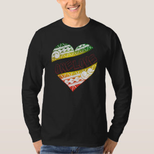 Camiseta Desenho de Cores Reggae de Amor Único Tribal Polin