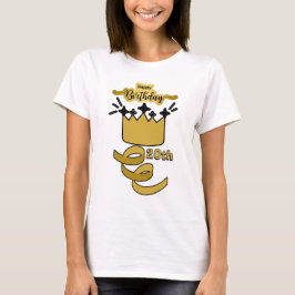 Camiseta Desenho de Coroa de Rei de Aniversário de 20 anos 