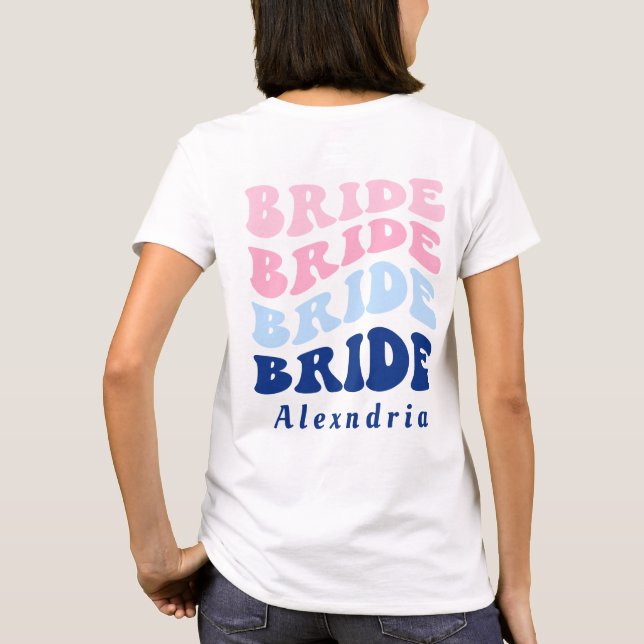 Camiseta Desenho de costas de praia para festa de despedida (Verso)