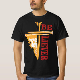 Camiseta Desenho de Cruz de Jesus com Prego – Cristão Poder