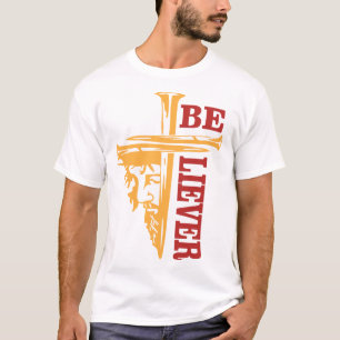 Camiseta Desenho de Cruz de Jesus com Prego – Cristão Poder