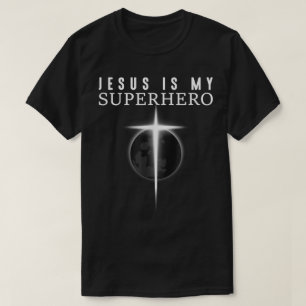 Camiseta Desenho de Cruz Jesus é Meu Super-Herói