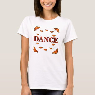 Camiseta Desenho de dança com borboletas