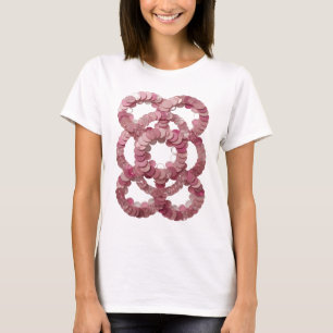 Camiseta Desenho de declaração com lantejoulas rosa pratead