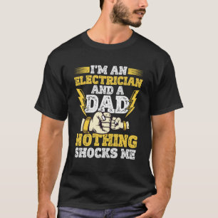 Camiseta Desenho de Eletricista Engraçado para Homens Papai
