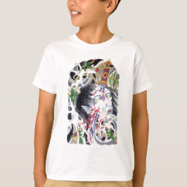 Camiseta Desenho de Espada Grotesca Japonesa