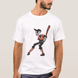 Camiseta desenho de esqueleto de beisebol para jogadores de