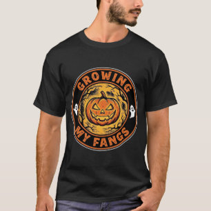 Camiseta Desenho de Fantasma de Abóbora de Halloween Cresce