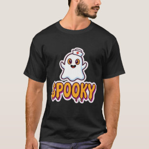 Camiseta Desenho de Fantasma de Halloween de Enfermeira Ass