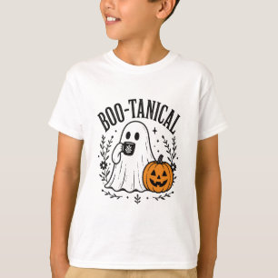 Camiseta Desenho de Fantasma Fofo Botânico