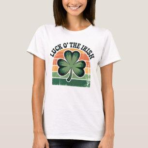 Camiseta Desenho de Feriado Irlandês Trevo Aflito