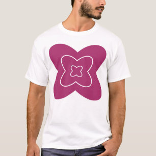 Camiseta Desenho de flor abstrata com pétalas magenta