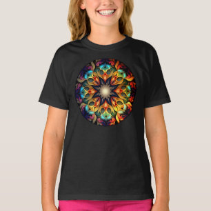 Camiseta Desenho de Flor de Mandala Kaleidoscópio-23091