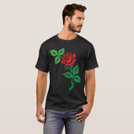 Camiseta Desenho de Flor de Rosa Vermelha – Beleza Floral C