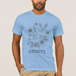 Camiseta Desenho de flor personalizado branco homens Joyant