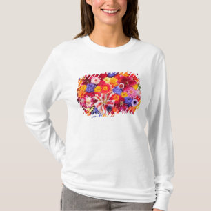 Camiseta Desenho de flores de Dalhia, Lírios Orientais,