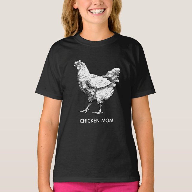 Camiseta Desenho de frango branco (Frente)