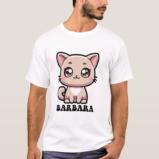 Camiseta Desenho de Gata Fofa da Barbara (Frente)