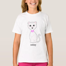 Desenho de Gato Branco Fofo