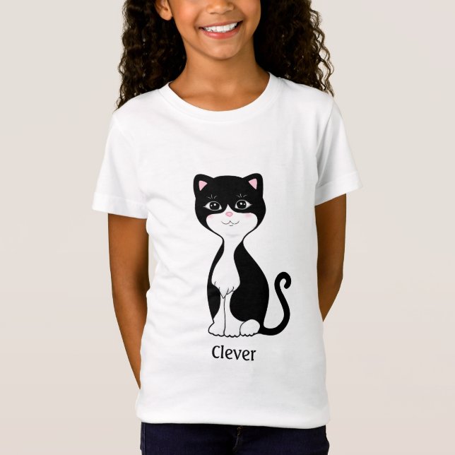 Camiseta Desenho de gato de smoking fofo (Frente)