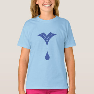 Camiseta desenho de gota de água azul