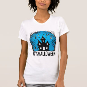 Camiseta Desenho de Gravura Antiga de Casa Assombrada de Ha