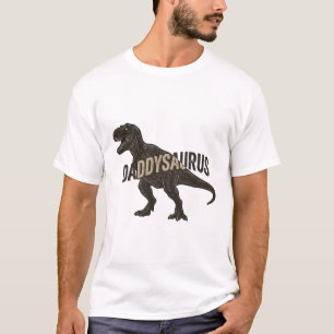 Camiseta Desenho de Gravura Vintage Daddysaurus Di