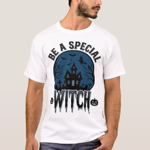 Camiseta Desenho de Gravura Vintage de Bruxa Especial de Ha