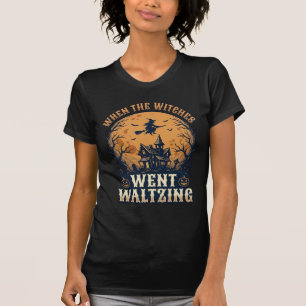 Camiseta Desenho de gravura vintage de Halloween dançando a