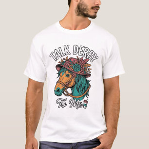 Camiseta Desenho de gravura vintage do cavalo Derby Talk
