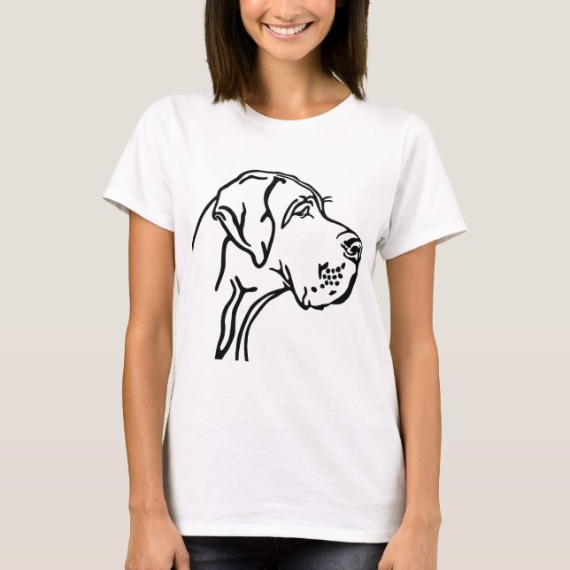 Camiseta desenho de Great Dane (Frente)