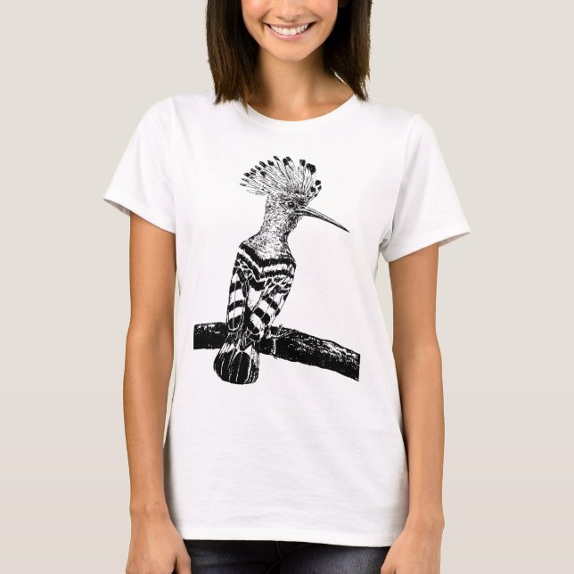 Camiseta Desenho de Hoopoe (Frente)