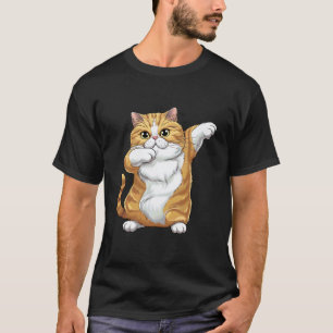 Camiseta Desenho de Humor de Dança de Gato Dabbing para Ama