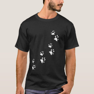 Camiseta Desenho de Impressão de Pata de Cachorro Animal Fi