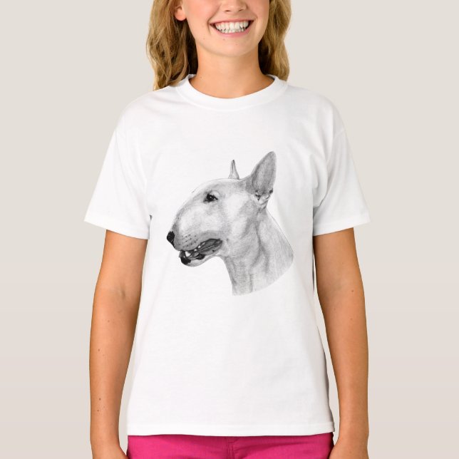 Camiseta Desenho de lápis Bull Terrier (Frente)