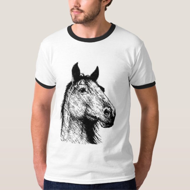 Camiseta Desenho de lápis de Horsehead (Frente)