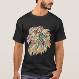 Camiseta Desenho de leão a cores vibrantes