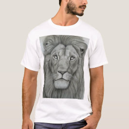 Camiseta Desenho de Leão Majestoso em Arte 