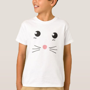 Camiseta Desenho de linha de rosto de gato