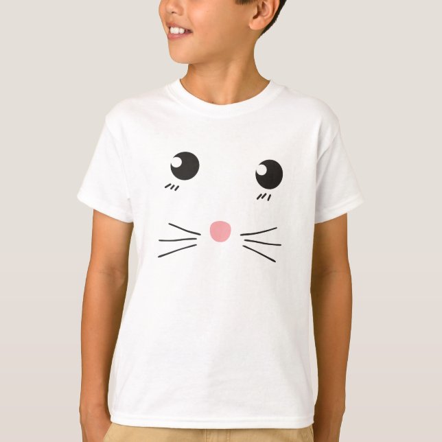 Camiseta Desenho de linha de rosto de gato (Frente)