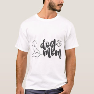 Camiseta Desenho de Linha Mãe de Cachorro Design Amante de
