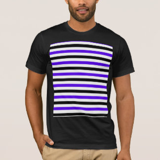 Camiseta Desenho de listras azuis pretas e brancas