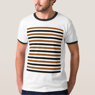 Camiseta Desenho de listras marrons pretas e brancas