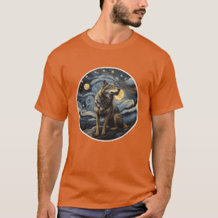 Camiseta desenho de lobo pintura menino