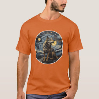 Camiseta desenho de lobo pintura menino