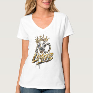 Camiseta Desenho de Luxo Coroa Dourada Sem Limites