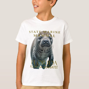 Camiseta Desenho de Manatim Floriano Mamífero Marinho