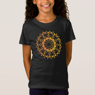 Camiseta Desenho de Mandala Única Dourada-95747