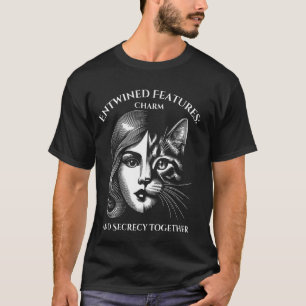 Camiseta Desenho de máscara com uma face combinada de mulhe