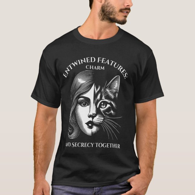Camiseta Desenho de máscara com uma face combinada de mulhe (Frente)